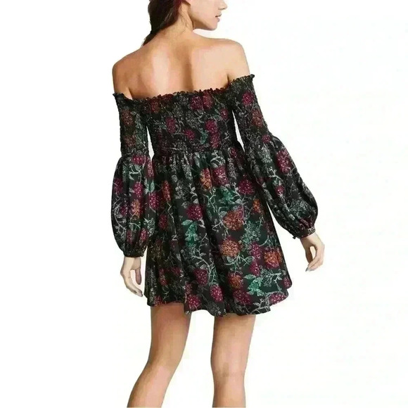 Likely Manning Smocked Off The Shoulder Floral Printed Mini Dress XS. - Picture 3 of 14
